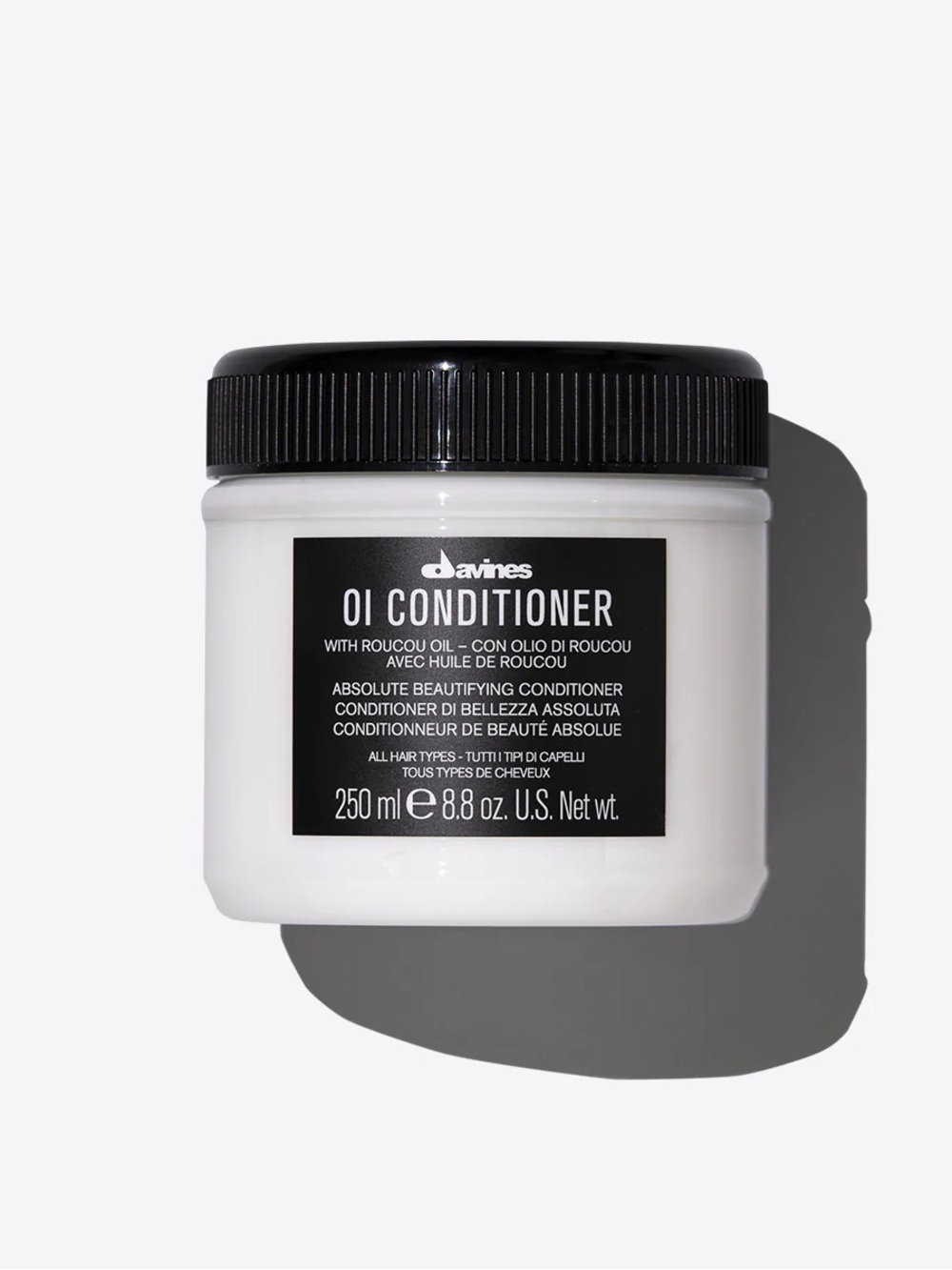 NWIB 8.8oz Davines OI Conditioner with Roucou oil - White Jar Black Lid